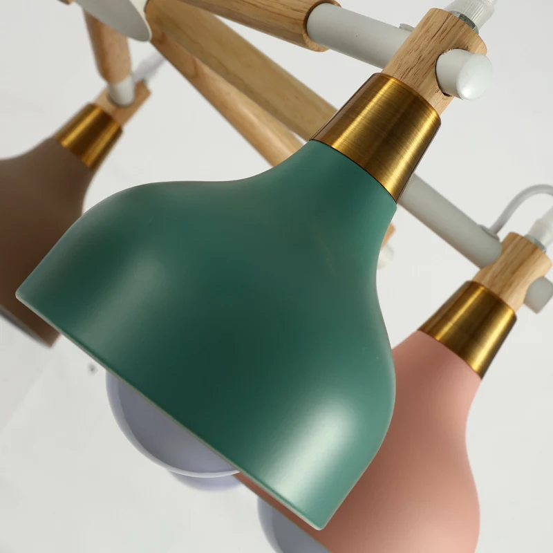Torch-vormige verpleegkamerkroonluchter Metalen hanglamp Macaron-stijl met 8 lampen Clearhalo