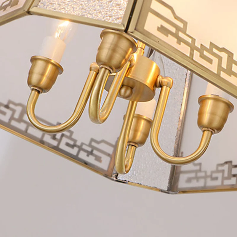 Torenvormige kroonluchter van wit matglas, eenvoudige hanglamp met 5 koppen de hal Clearhalo