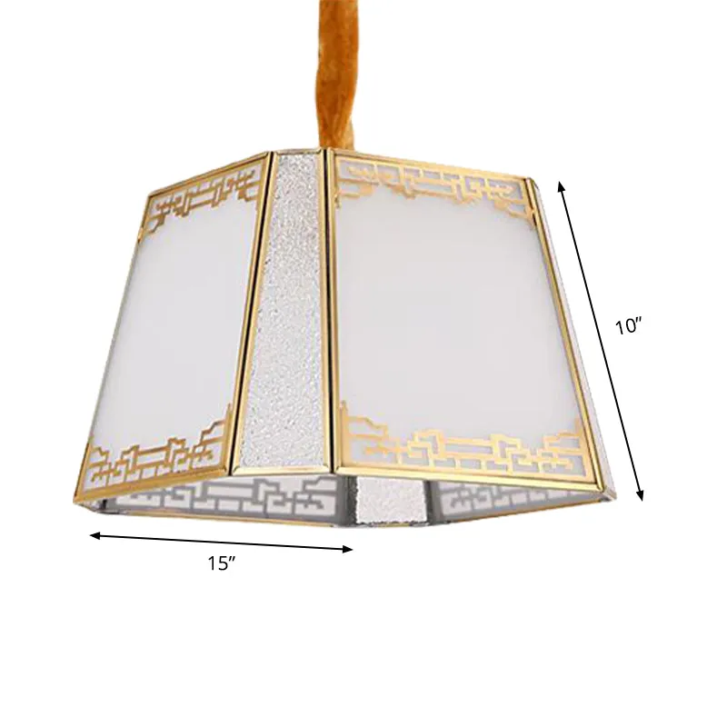 Torenvormige kroonluchter van wit matglas, eenvoudige hanglamp met 5 koppen de hal Clearhalo