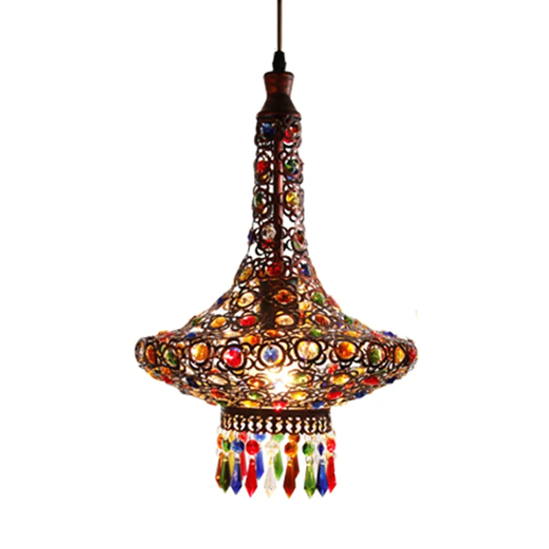 Traanvormige metalen hangende hanger Boheemse keukenhanglamp met 1 kop koper Clearhalo