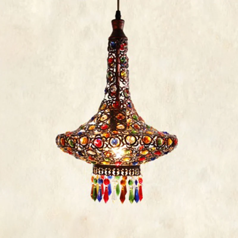 Traanvormige metalen hangende hanger Boheemse keukenhanglamp met 1 kop koper Clearhalo