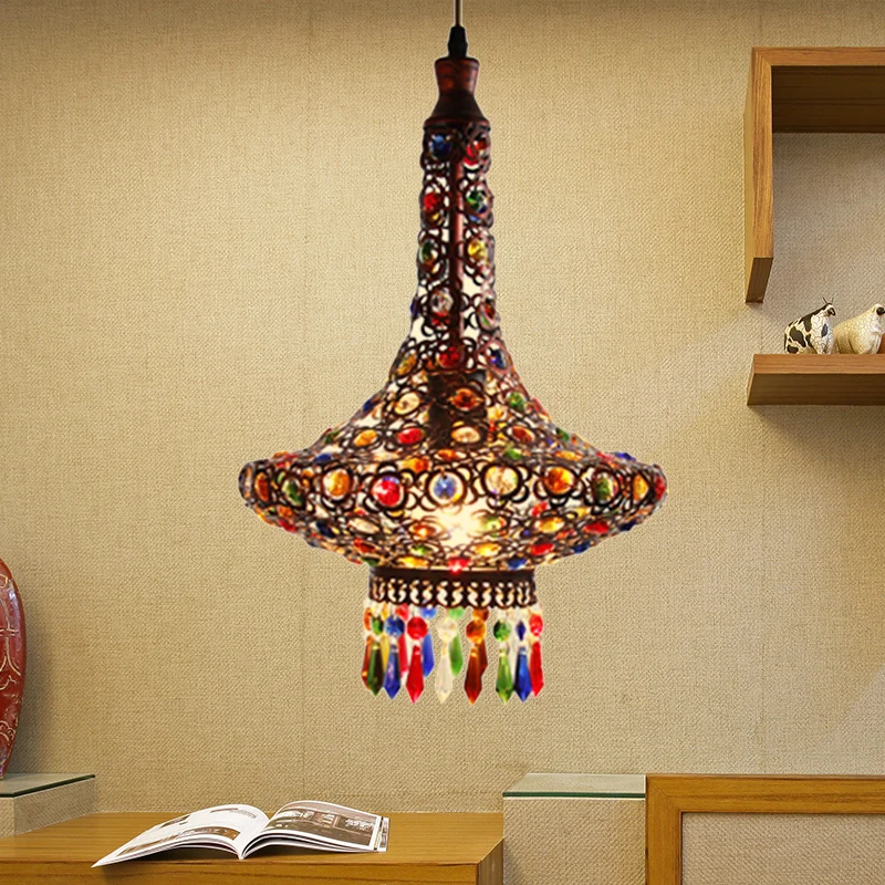 Traanvormige metalen hangende hanger Boheemse keukenhanglamp met 1 kop koper Clearhalo