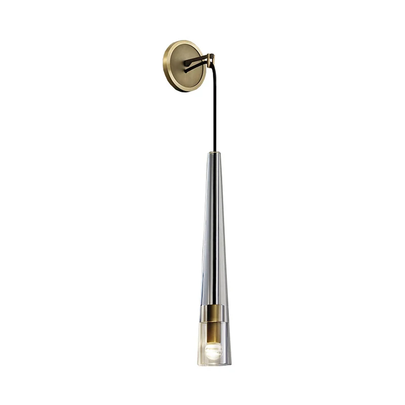 Tradition Cone Sconce Metaal 1-lamp wandgemonteerd lichtarmatuur messing voor trap Clearhalo