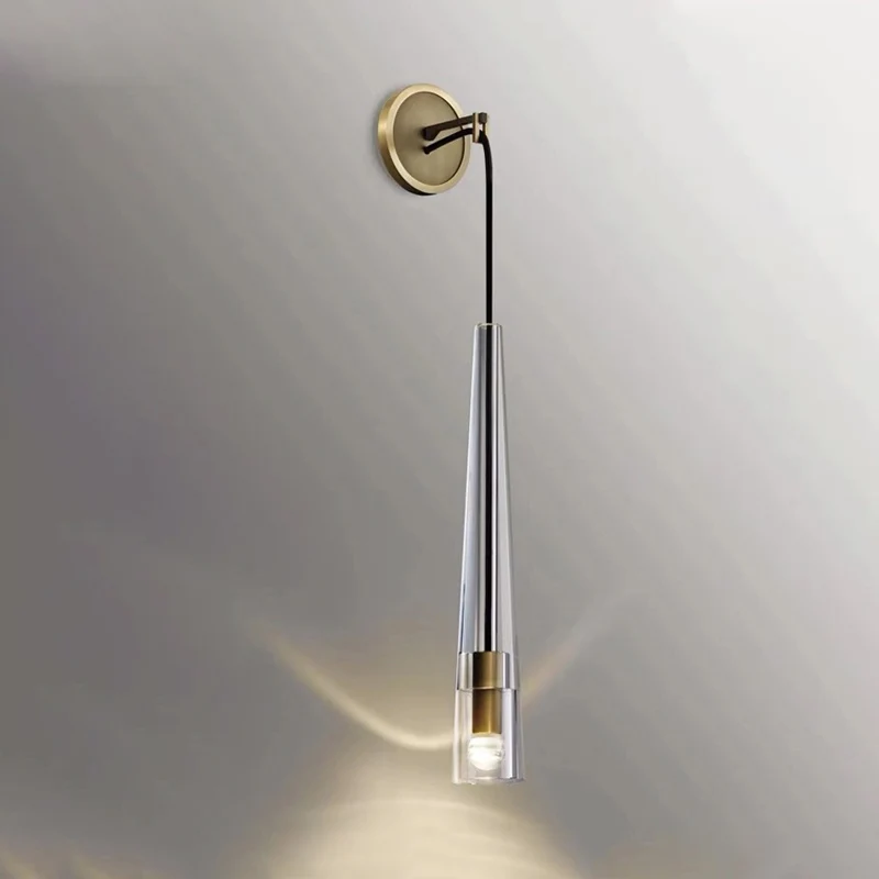 Tradition Cone Sconce Metaal 1-lamp wandgemonteerd lichtarmatuur messing voor trap Clearhalo