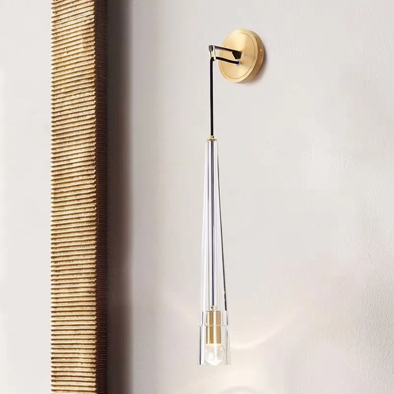 Tradition Cone Sconce Metaal 1-lamp wandgemonteerd lichtarmatuur messing voor trap Clearhalo