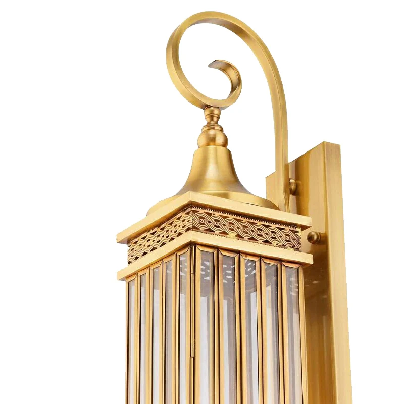 Traditioneel rechthoekig schanslicht 3-lamps metalen wandverlichtingsarmatuur goud voor slaapkamer Clearhalo