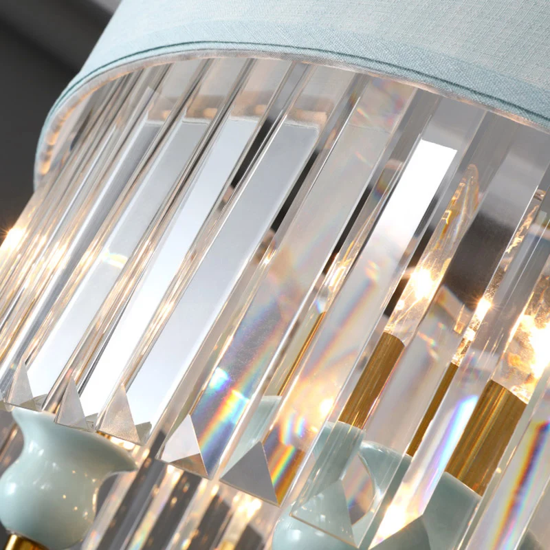Traditionele 5-lampen kroonluchter verlichting cilinder plafond hanglamp met heldere kristallen kap Clearhalo