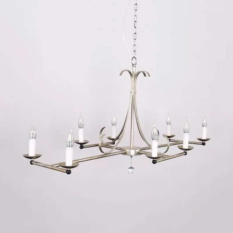 Traditionele kaarsvormige hanglamp met 8 lampen Metalen eilandkroonluchterlicht goud/zilver Clearhalo