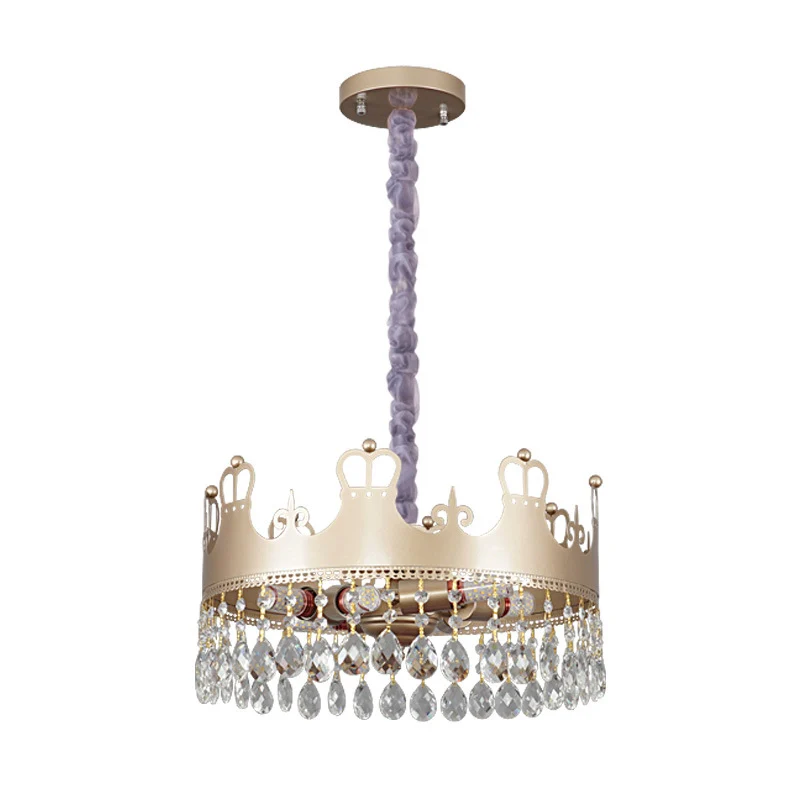 Traditionele kroonkroonluchterlamp met 6 koppen helder kristalaccenten hanglicht goud Clearhalo
