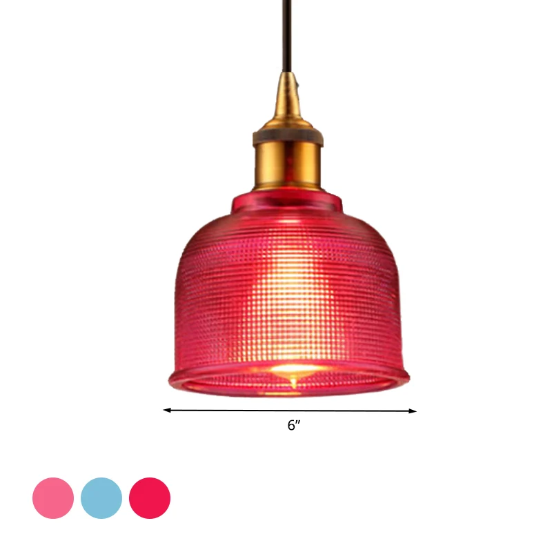 Traditionele stijlvolle hanglamp, bekerschaduw, 1 hoofdrooster, glazen hanglamp voor woonkamercafé Clearhalo