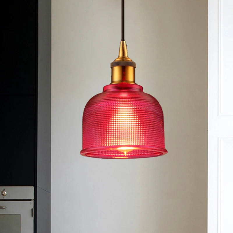 Traditionele stijlvolle hanglamp, bekerschaduw, 1 hoofdrooster, glazen hanglamp voor woonkamercafé Clearhalo