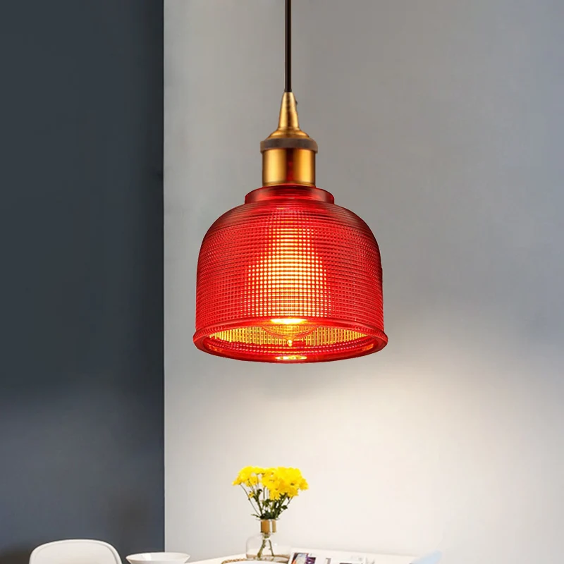 Traditionele stijlvolle hanglamp, bekerschaduw, 1 hoofdrooster, glazen hanglamp voor woonkamercafé Clearhalo