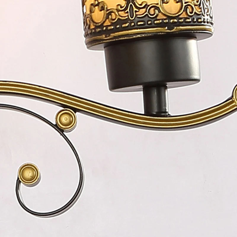 Traditionele uitlopende wandlamp 1/2-licht matglazen kap wandkandelaar licht zwart voor woonkamer Clearhalo