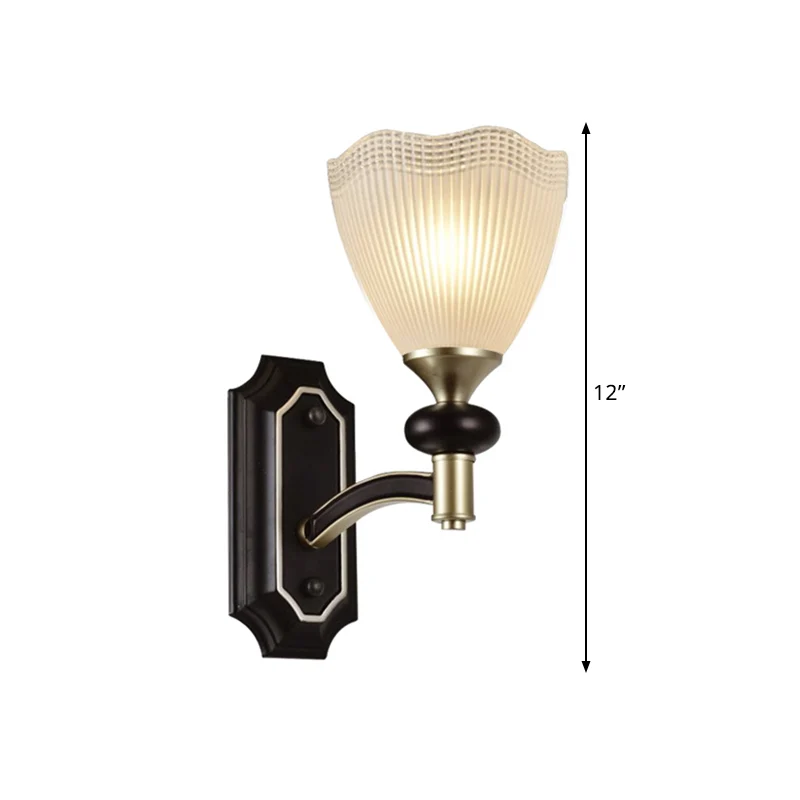 Traliewerk doorschijnende glazen kegel omhoog wandlamp boerderij 1/2 licht binnen wandmontage verlichting zwart en goud Cl...