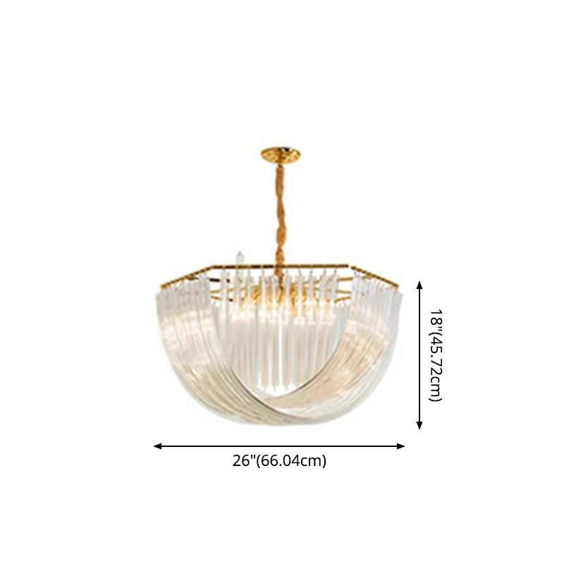 Transparante glazen gelaagde kroonluchter met kwastjes, moderne kristallen stijl woonkamer hangende hanglampen met gouden...
