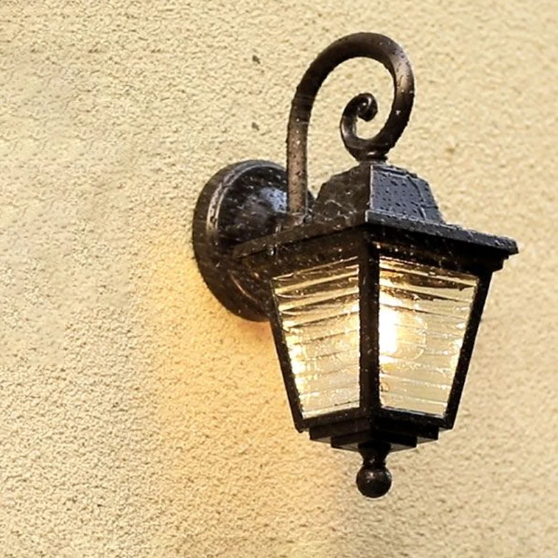Trapeziumvormige geribbelde glazen lantaarn schans Minimalistische wandlamp met enkele poort zwart Clearhalo