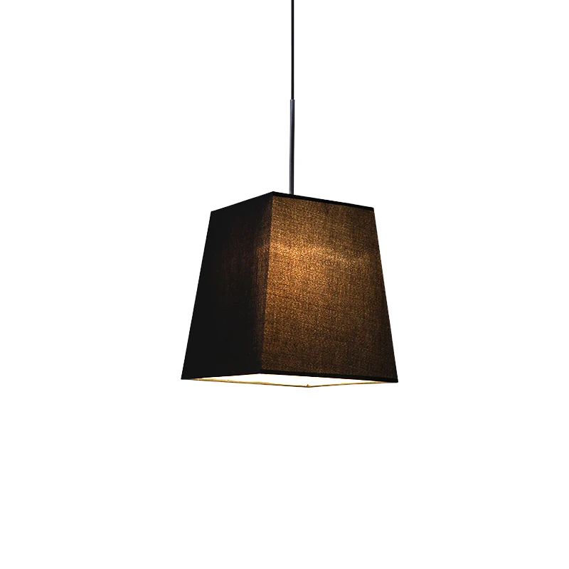 Trapeziumvormige stoffen hanglamp moderne Scandinavische stijl 1 licht wit/zwart/koffie hanglampset, 8"/11" breed Clearhalo
