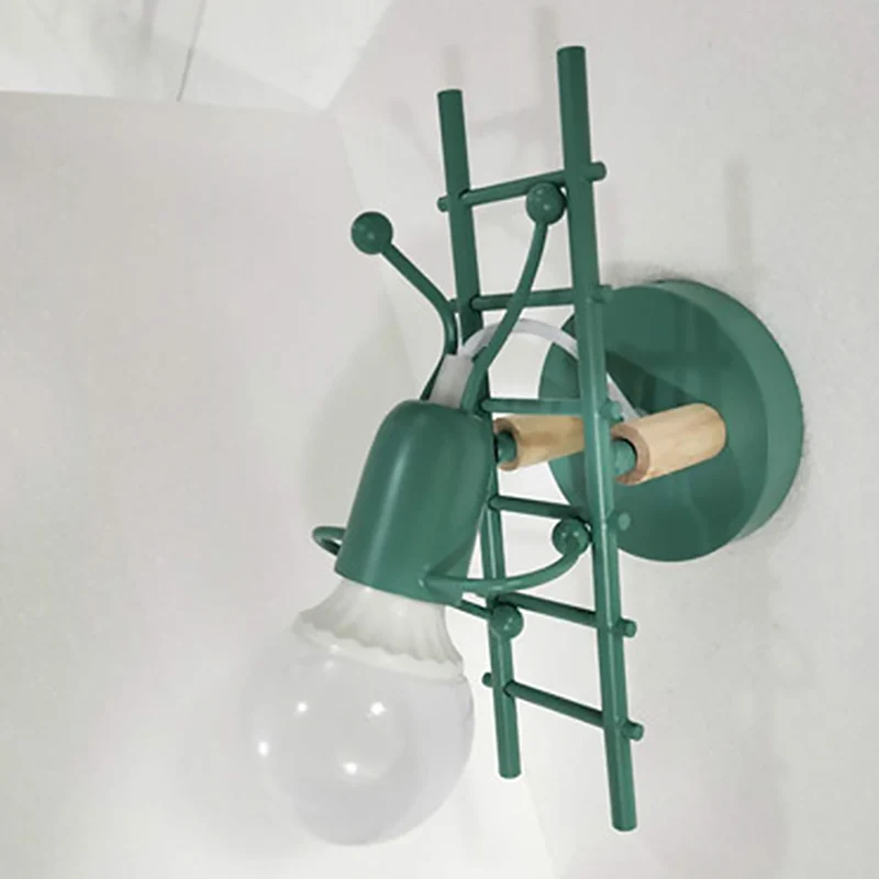 Traplopen Man Slaapkamer Wandkandelaar Ijzer 1-lichts decoratieve wandverlichtingsarmatuur Clearhalo