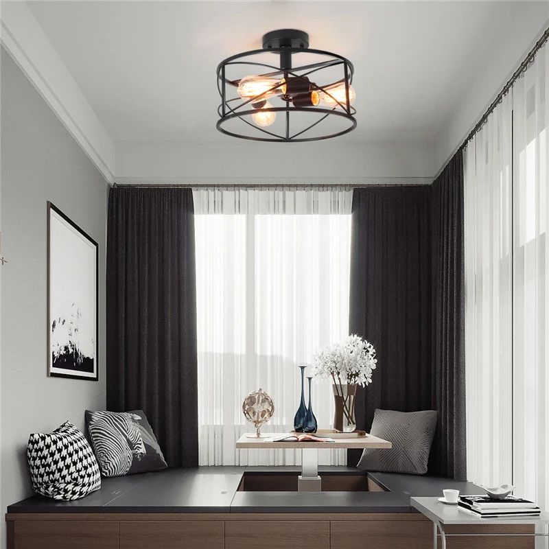 Trellis Cage Inbouw plafondlamp Retro industriële stijl Metalen plafondinbouw voor woonkamer Clearhalo