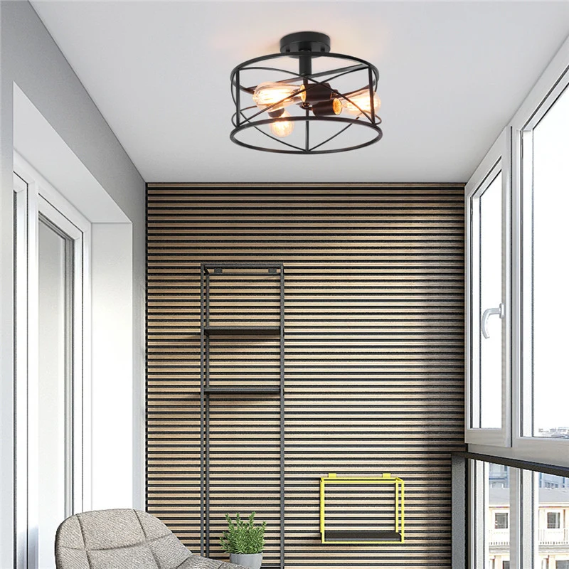Trellis Cage Inbouw plafondlamp Retro industriële stijl Metalen plafondinbouw voor woonkamer Clearhalo