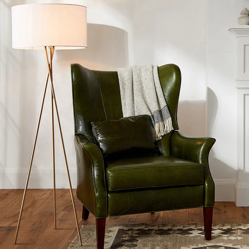 Trommelvormige stoffen vloerverlichting Minimalisme Enkele staande vloerlamp met metalen statief Clearhalo