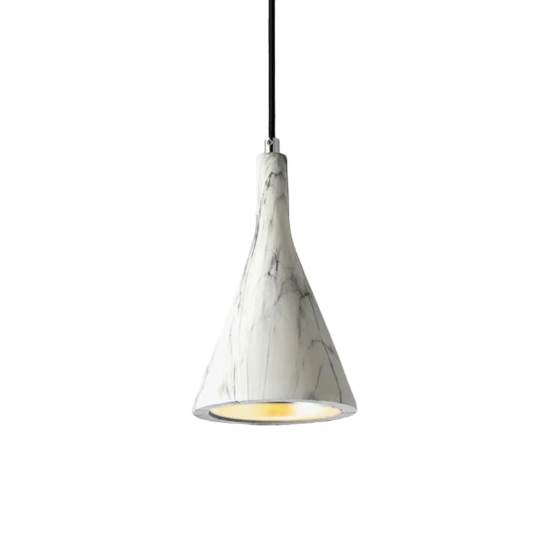 Trompet Hangende Plafondlamp Nordic Cement 1 Licht Zwart/Wit/Bruin Hanglamp Clearhalo