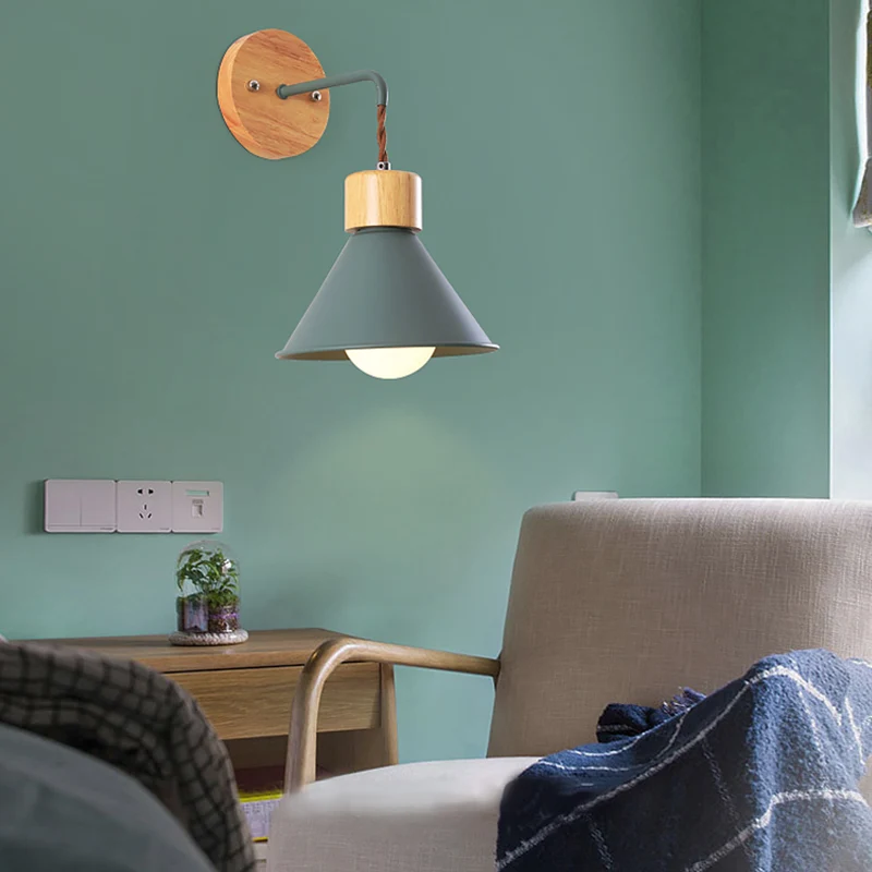 Trompet Metalen Schans Modernisme 1 Kop Grijs/Wit/Roze Wandmontage Lichtarmatuur voor Nachtkastje Clearhalo