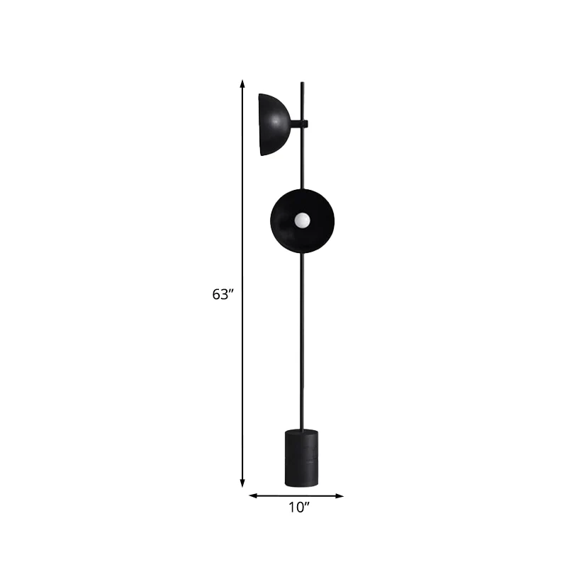 Trompetachtige vloerlamp moderne metalen 2-kops staande lamp voor de woonkamer zwart Clearhalo