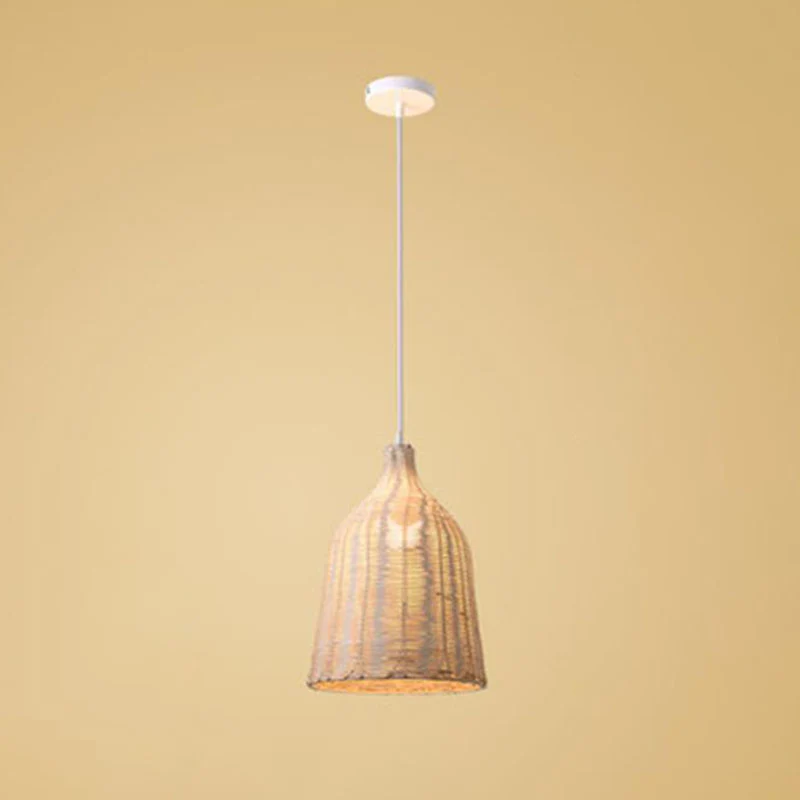 Trumpet Tearoom Plafondlamp Bamboe 1 Kop Hanglamp Aziatische stijl Clearhalo
