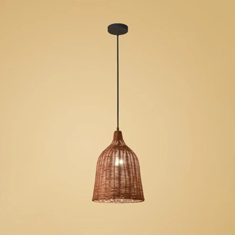 Trumpet Tearoom Plafondlamp Bamboe 1 Kop Hanglamp Aziatische stijl Clearhalo
