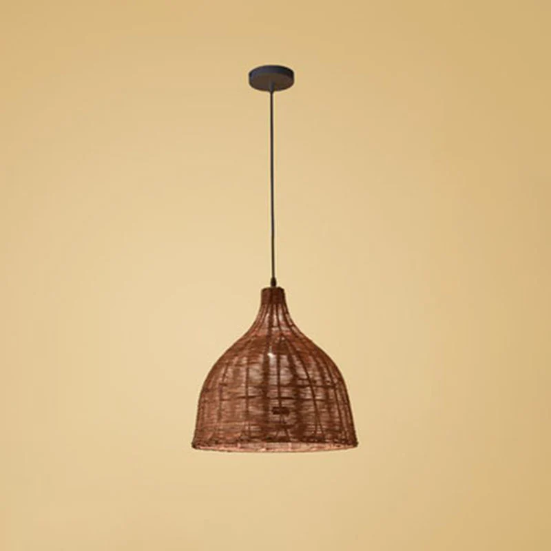 Trumpet Tearoom Plafondlamp Bamboe 1 Kop Hanglamp Aziatische stijl Clearhalo