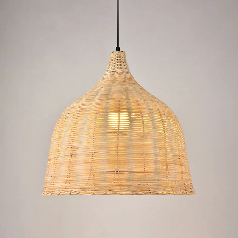 Trumpet Tearoom Plafondlamp Bamboe 1 Kop Hanglamp Aziatische stijl Clearhalo