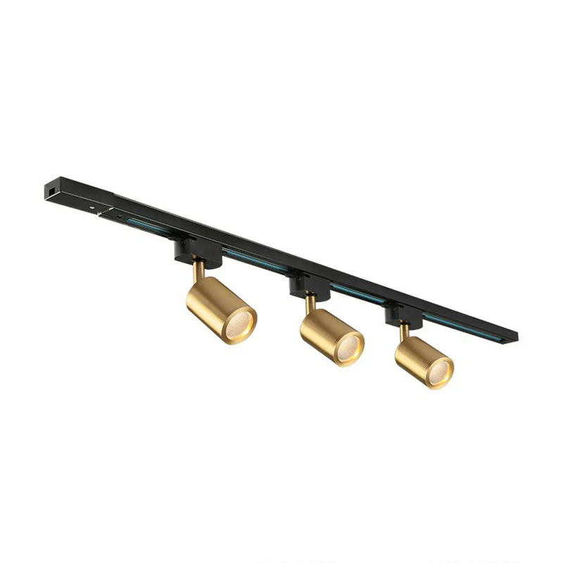 Tube LED-spotrailverlichting Postmodern metaal Zwart en goud halfverzonken plafondlamp Clearhalo