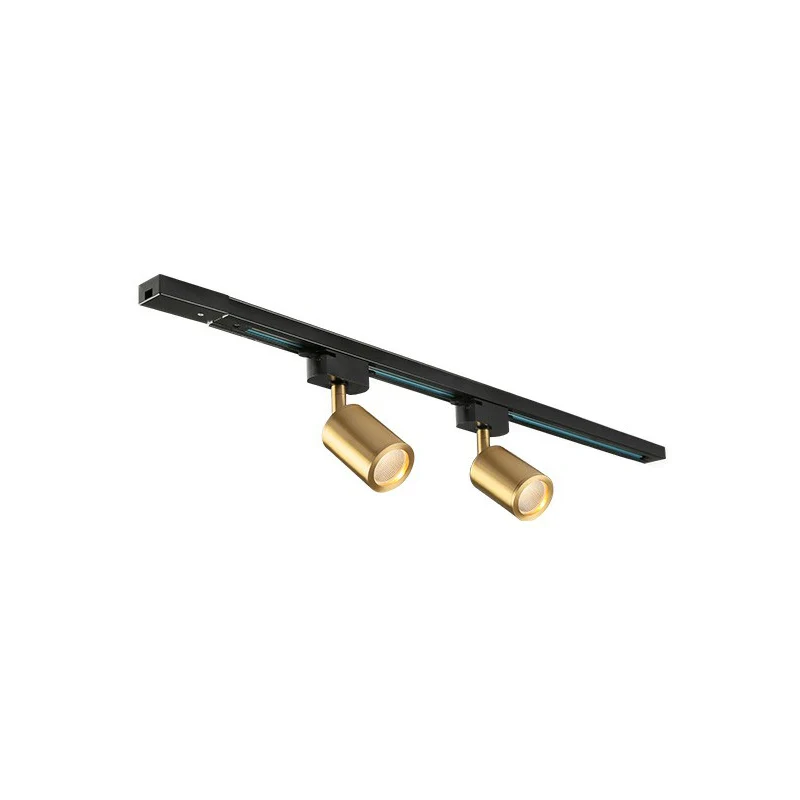Tube LED-spotrailverlichting Postmodern metaal Zwart en goud halfverzonken plafondlamp Clearhalo