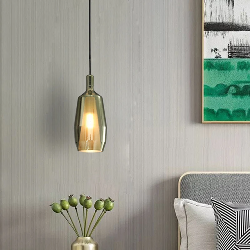 Tulp hanglamp modern groen glas 1 kop eetkamer hanglampset Clearhalo