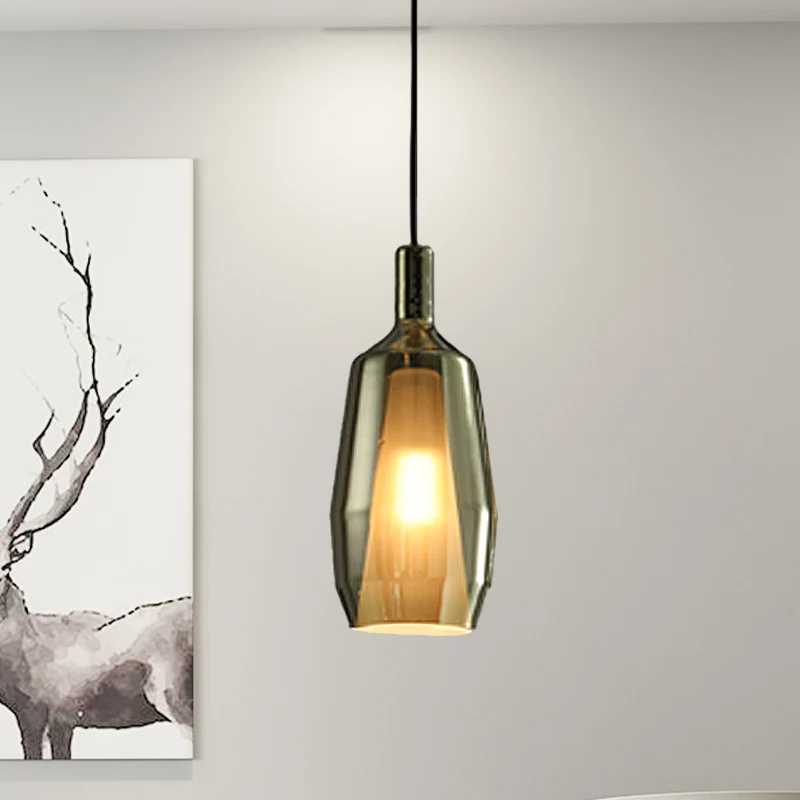 Tulp hanglamp modern groen glas 1 kop eetkamer hanglampset Clearhalo