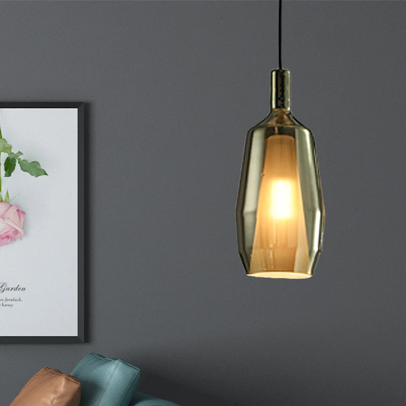 Tulp hanglamp modern groen glas 1 kop eetkamer hanglampset Clearhalo
