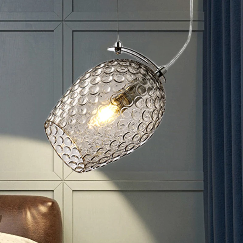 Tulp Hanglamp Modernistisch Helder/Amber/Rook Prismatisch Glas 1 Licht Slaapkamer Hanglamp Armatuur Clearhalo