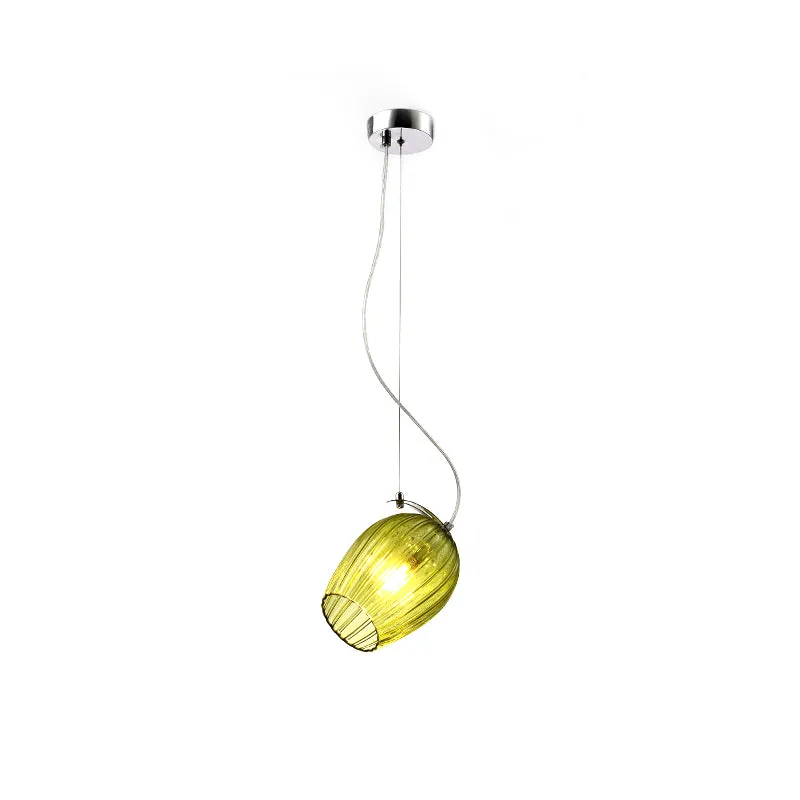 Tulp Hanglamp Modernistisch Helder/Amber/Rook Prismatisch Glas 1 Licht Slaapkamer Hanglamp Armatuur Clearhalo