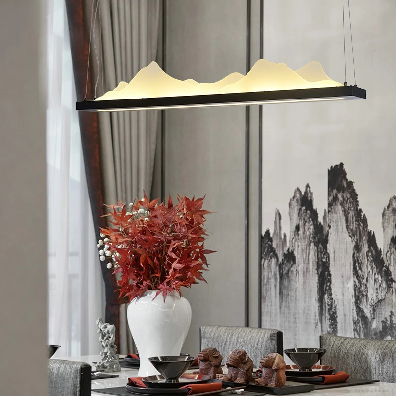 Twist Island Light Modernisme acryl LED zwart hangend verlichtingsarmatuur, 31,5"/39" breed Clearhalo