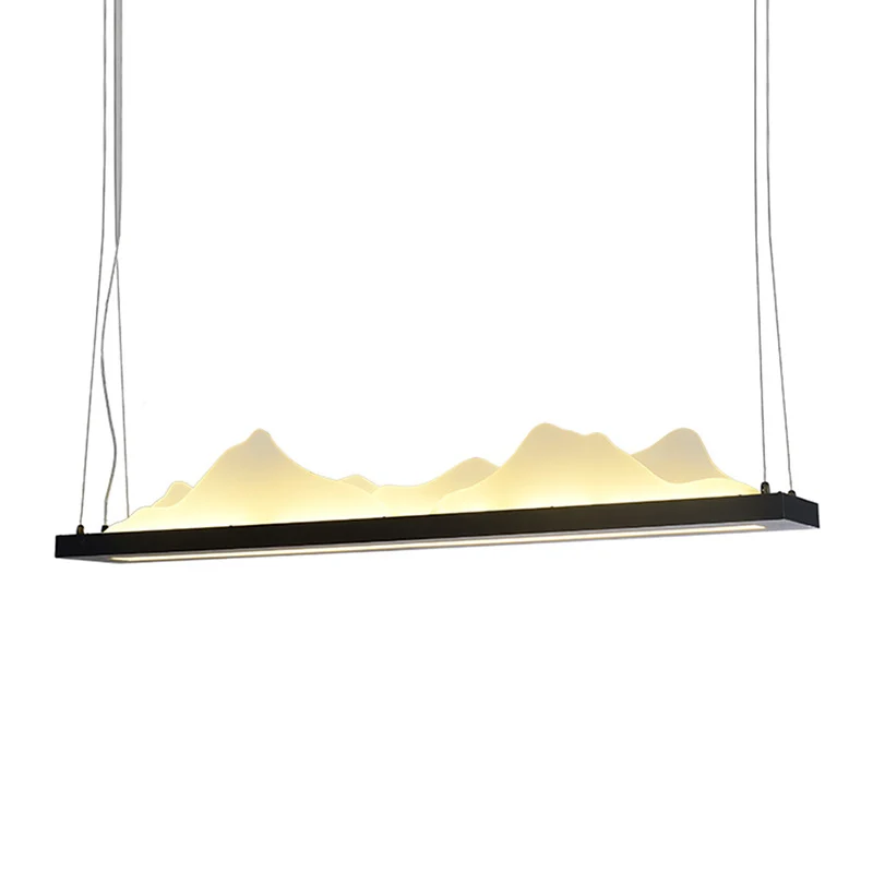 Twist Island Light Modernisme acryl LED zwart hangend verlichtingsarmatuur, 31,5"/39" breed Clearhalo