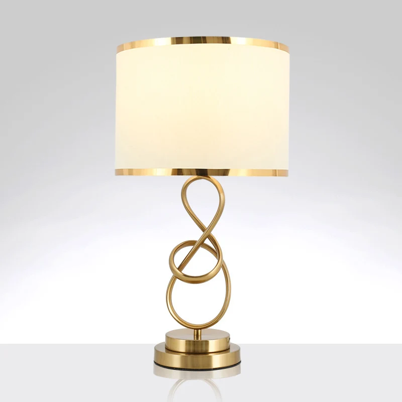 Twist metalen nachtkastjelamp, vintage woonkamertafellamp met één lamp en trommelstofkap Clearhalo