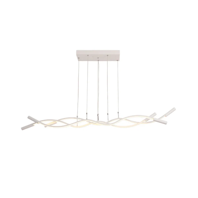 Twisted Line Eetkamer Eilandlamp Metaal Artistieke LED-plafondhanglamp Clearhalo