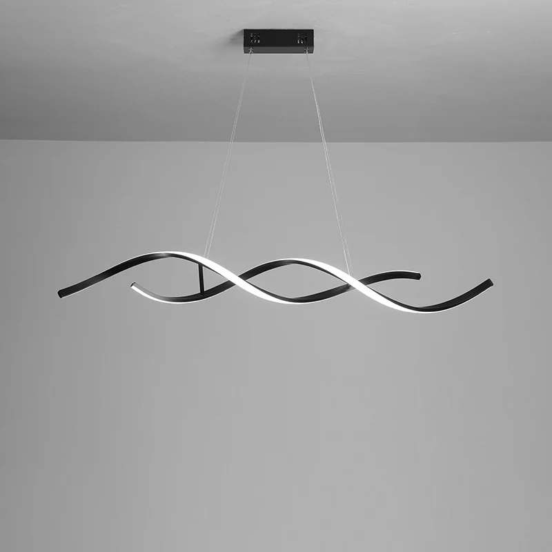 Twisted Line Eetkamer LED Hanglamp Aluminium Simplicity Island Kroonluchterlicht Clearhalo