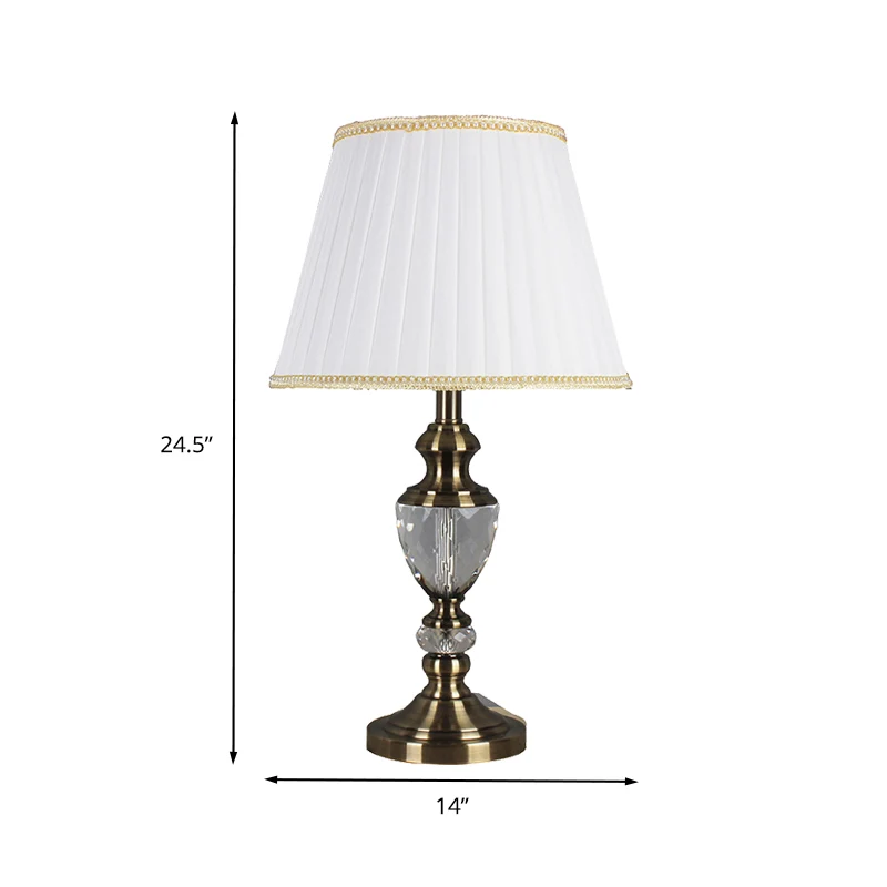 Uitlopende kristallen tafellamp moderne stof 1 lamp kleine bureaulamp wit voor woonkamer Clearhalo