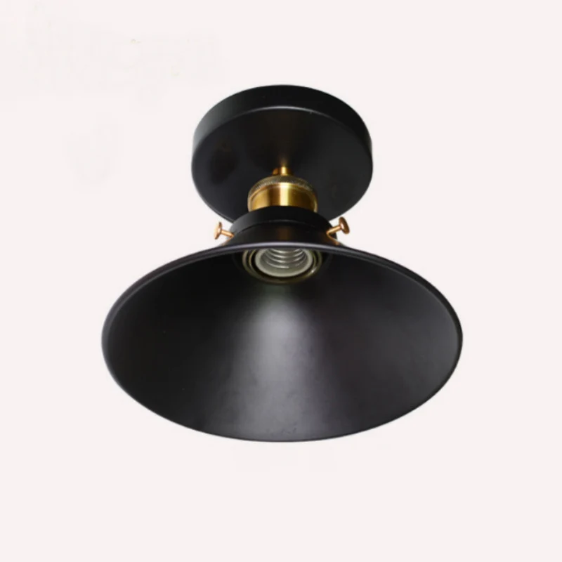 Uitlopende metalen inbouwlamp Boerderij 1 hoofdgang Semi-inbouwplafondlamp zwart Clearhalo