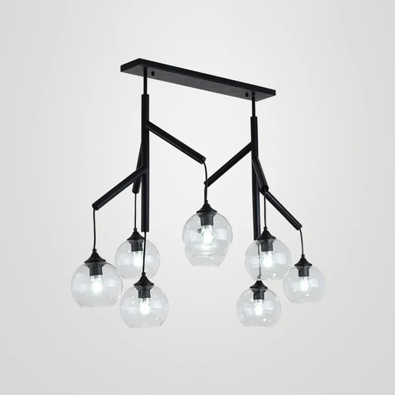 Ultramoderne, helderglazen eilandhanger met 8 lampen, hangende plafondarmaturen Clearhalo