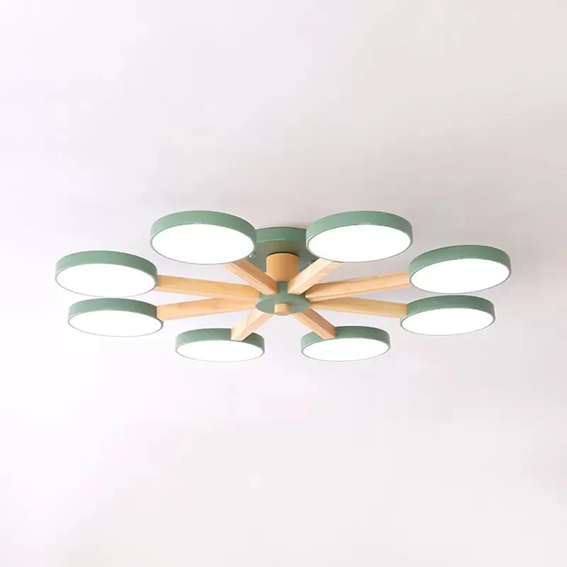 Undertint Snowflake semi-plafondmontagelamp 8-lichts moderne Macaron-inbouwlamp voor woonkamer Clearhalo