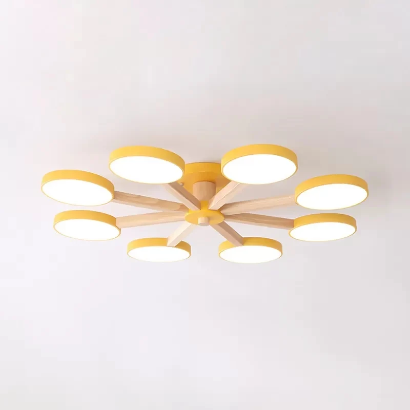 Undertint Snowflake semi-plafondmontagelamp 8-lichts moderne Macaron-inbouwlamp voor woonkamer Clearhalo