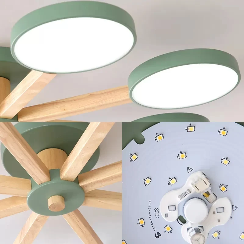 Undertint Snowflake semi-plafondmontagelamp 8-lichts moderne Macaron-inbouwlamp voor woonkamer Clearhalo